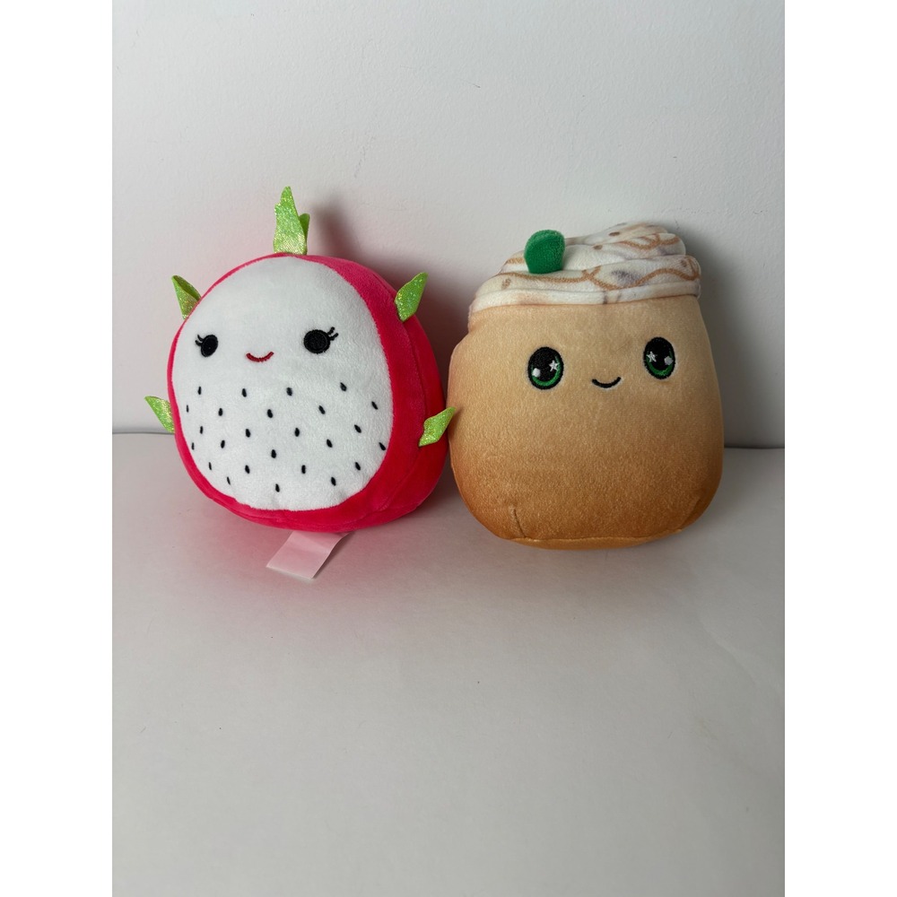 Lot of 2:  Squishmallows 6" 2022 Mocha Latte Scented‎ and Delita Dragon Fruit